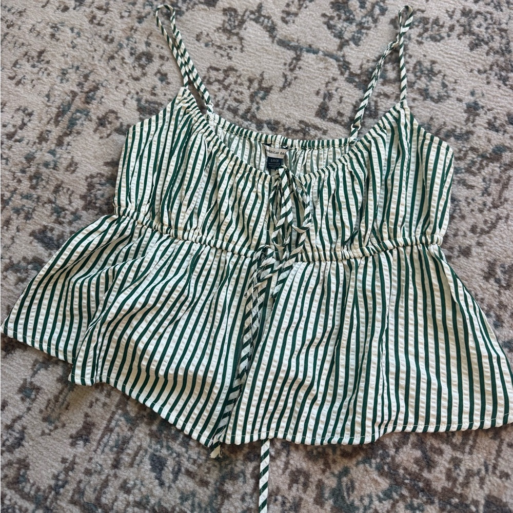 American Eagle Seersucker Cami Top